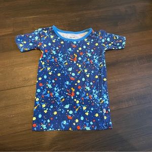 Iittle Sleepies Paint Splatter Short Sleeve Pajama Top Size 3T
